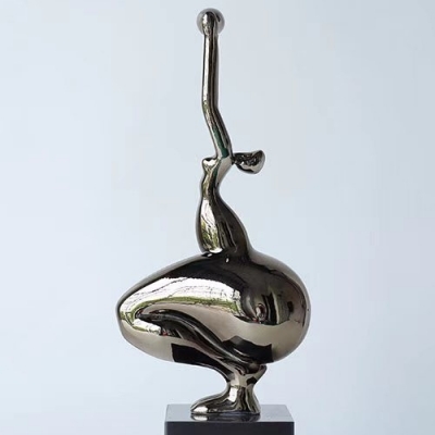 Chromed -Polyresin Woman Statue
