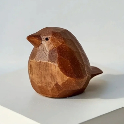 Real Wood Carving Figurine -Bird 