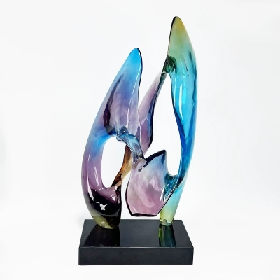 Transparent Polyresin Abstract Growing Sculpture